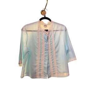 Vintage 1950's Montgomery Ward Short Sleeve Lace Trimmed Night Shirt M